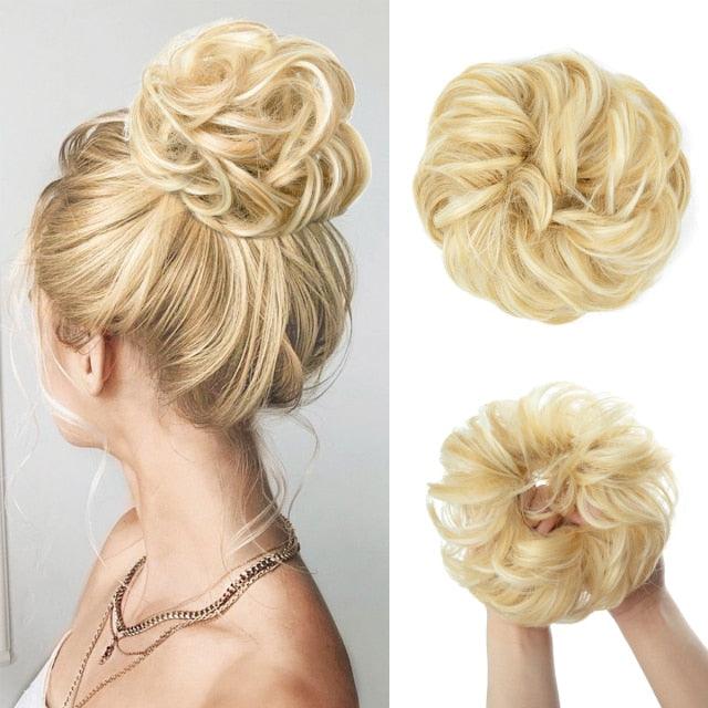 Hair Bun Extensions Messy Curly Elastic Hair Scrunchies Hairpieces Synthetic Chignon Donut Up-do Hair Pieces Clip in Hair Extension For Volumized Hair Buns For Girls Stevvex