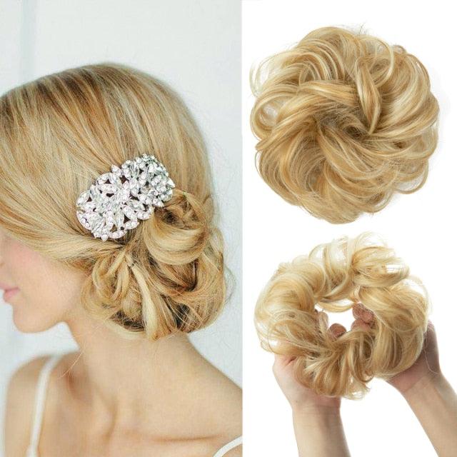 Hair Bun Extensions Messy Curly Elastic Hair Scrunchies Hairpieces Synthetic Chignon Donut Up-do Hair Pieces Clip in Hair Extension For Volumized Hair Buns For Girls Stevvex