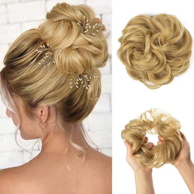 Hair Bun Extensions Messy Curly Elastic Hair Scrunchies Hairpieces Synthetic Chignon Donut Up-do Hair Pieces Clip in Hair Extension For Volumized Hair Buns For Girls Stevvex