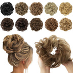 Hair Bun Extensions Messy Curly Elastic Hair Scrunchies Hairpieces Synthetic Chignon Donut Up-do Hair Pieces Clip in Hair Extension For Volumized Hair Buns For Girls Stevvex