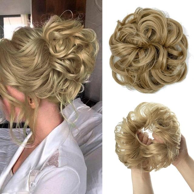 Hair Bun Extensions Messy Curly Elastic Hair Scrunchies Hairpieces Synthetic Chignon Donut Up-do Hair Pieces Clip in Hair Extension For Volumized Hair Buns For Girls Stevvex