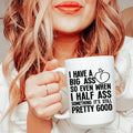 Half Ass Ceramic Mug 15 oz Peachy Sunday