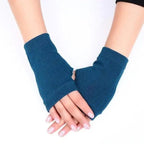 Half Finger Gloves For Women Stylish Winter Soft Warm Wool Knitting Arm Gloves Soft Warm Winter Gloves For Women Knit Arm Warmer Fingerless Gloves Knitted Long Mitten Women Thumb Hole Gloves Stevvex