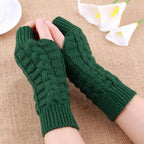Half Finger Gloves For Women Stylish Winter Soft Warm Wool Knitting Arm Gloves Soft Warm Winter Gloves For Women Knit Arm Warmer Fingerless Gloves Knitted Long Mitten Women Thumb Hole Gloves Stevvex