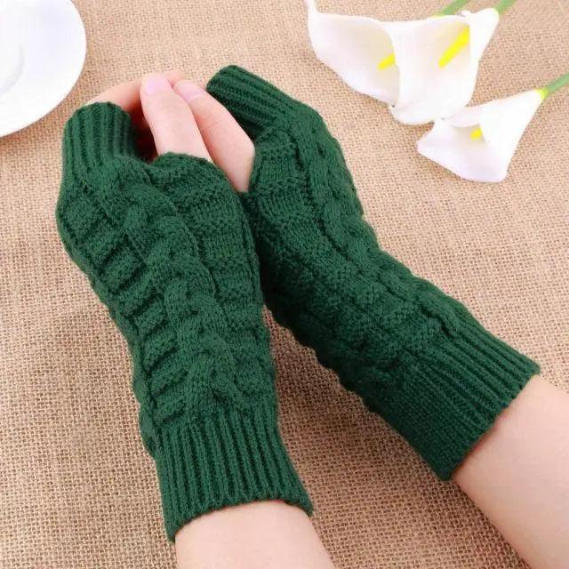 Half Finger Gloves For Women Stylish Winter Soft Warm Wool Knitting Arm Gloves Soft Warm Winter Gloves For Women Knit Arm Warmer Fingerless Gloves Knitted Long Mitten Women Thumb Hole Gloves Stevvex