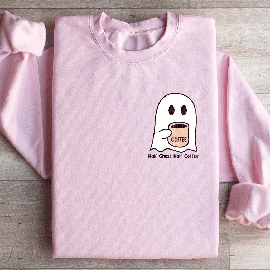 Half Ghost Half Coffee Sweatshirt Peachy Sunday