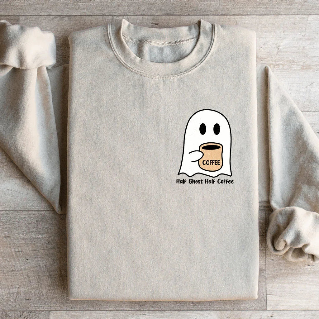 Half Ghost Half Coffee Sweatshirt Peachy Sunday