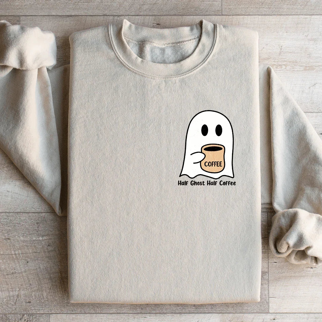 Half Ghost Half Coffee Sweatshirt Peachy Sunday