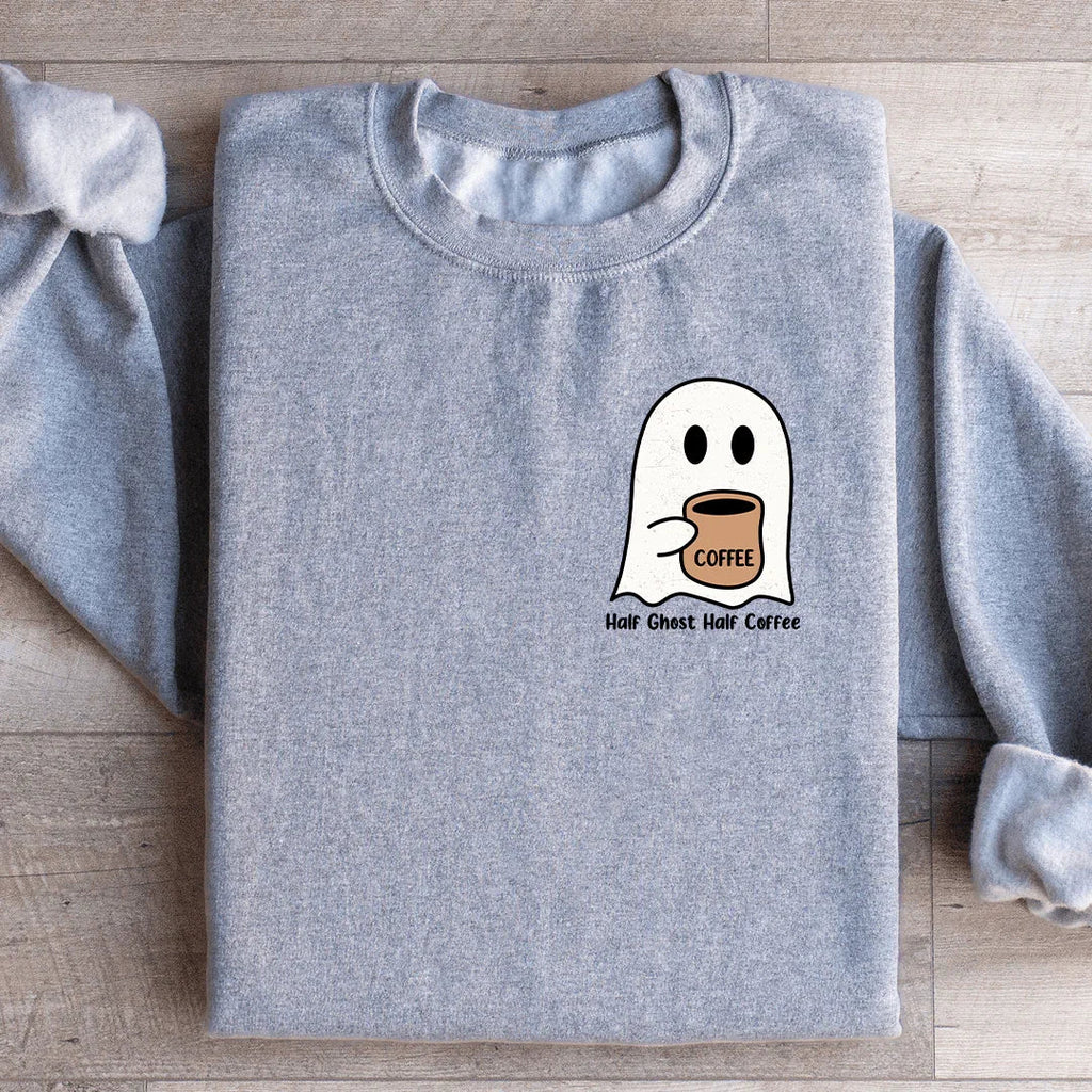 Half Ghost Half Coffee Sweatshirt Peachy Sunday