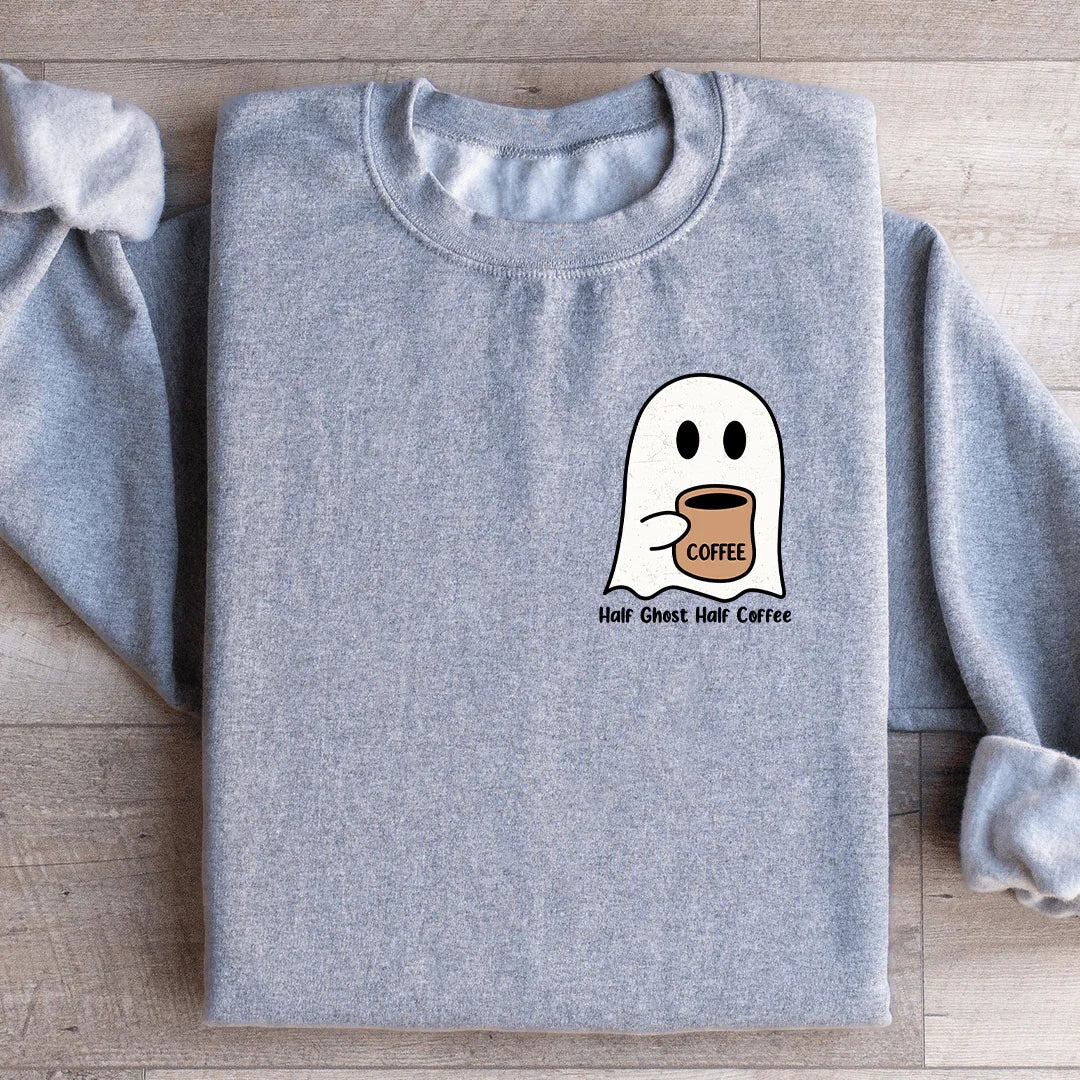 Half Ghost Half Coffee Sweatshirt Peachy Sunday