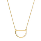 Half Moon Necklace Minimalist Silver Crescent Pendant Recycled Chain BandsCo Straps
