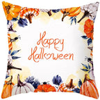 Halloween Cushion Cover Horror Pumpkin Printed Pillow Case Orange And Black Pillow Cover Pumpkin Farmhouse Deco Happy Halloween Decorative Pillow Case For Home  45x45CM Stevvex