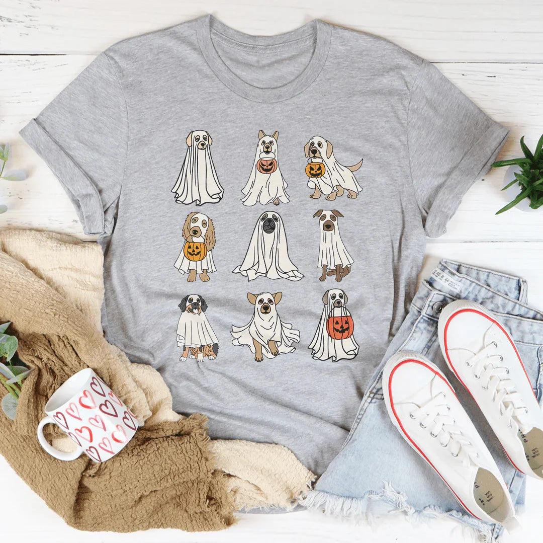 Halloween Ghost Dogs Tee Peachy Sunday