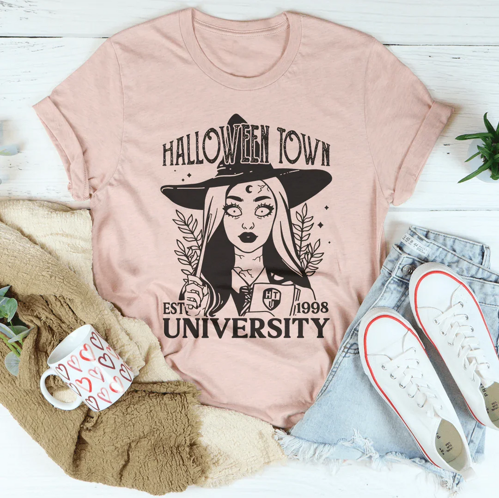 Halloween Town University Tee Peachy Sunday