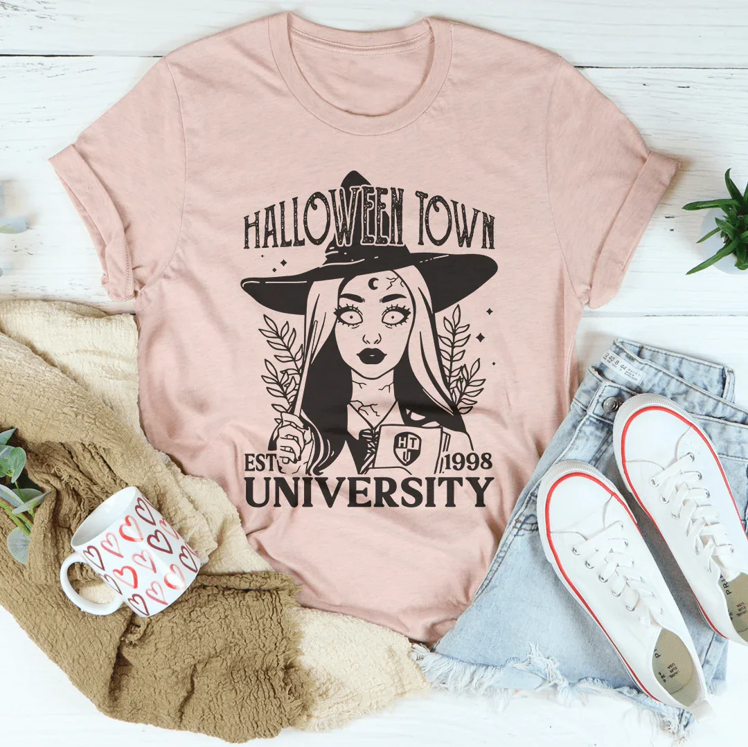 Halloween Town University Tee Peachy Sunday