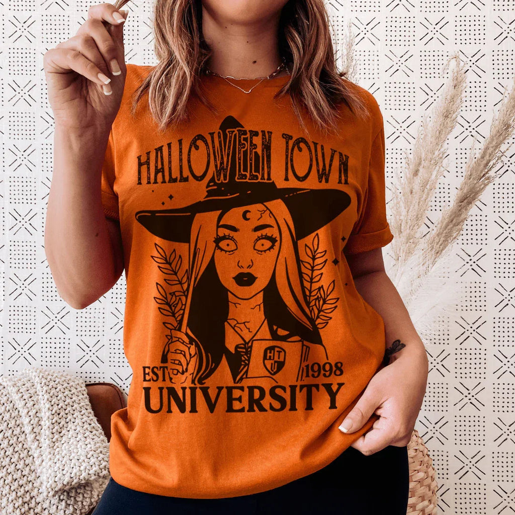 Halloween Town University Tee Peachy Sunday