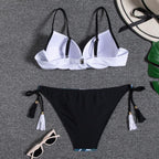 Halter Bikini Bandage Swimsuit Solid Swimwear Sport Liquid Metallic Shiny String Bikini 2 Piece Swimsuit Set Women Shiny Bikini Set Bathing Suit Push Up Two-piece Suit Stevvex