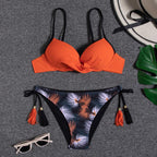Halter Bikini Bandage Swimsuit Solid Swimwear Sport Liquid Metallic Shiny String Bikini 2 Piece Swimsuit Set Women Shiny Bikini Set Bathing Suit Push Up Two-piece Suit Stevvex