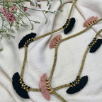 Hamsi Long Tassel Necklace Cotton Tassels Boho Indian Delicate Handmade 18in BandsCo Straps