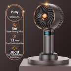 Hand Fan New Handheld Mini Fan USB 5000mAh Rechargeable Mini Portable Small Pocket Fan Data Display Personal Mini Hand Fans for Women USB Rechargeable Makeup Lash Fan for Office Stevvex