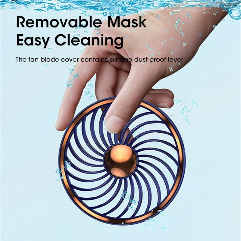 Hand Fan New Handheld Mini Fan USB 5000mAh Rechargeable Mini Portable Small Pocket Fan Data Display Personal Mini Hand Fans for Women USB Rechargeable Makeup Lash Fan for Office Stevvex