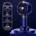Hand Fan New Handheld Mini Fan USB 5000mAh Rechargeable Mini Portable Small Pocket Fan Data Display Personal Mini Hand Fans for Women USB Rechargeable Makeup Lash Fan for Office Stevvex