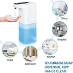 Hand Foam Liquid Soap Dispenser Automatic Soap Dispensers For Bathroom Touchless Dish Soap Dispenser Electric Hand Free Automatic Foaming Hand Soap Dispenser Touchless Soap Dispenser USB Rechargeable Automatic Soap Dispenser For Bathroom Kitchen Stevvex