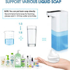 Hand Foam Liquid Soap Dispenser Automatic Soap Dispensers For Bathroom Touchless Dish Soap Dispenser Electric Hand Free Automatic Foaming Hand Soap Dispenser Touchless Soap Dispenser USB Rechargeable Automatic Soap Dispenser For Bathroom Kitchen Stevvex