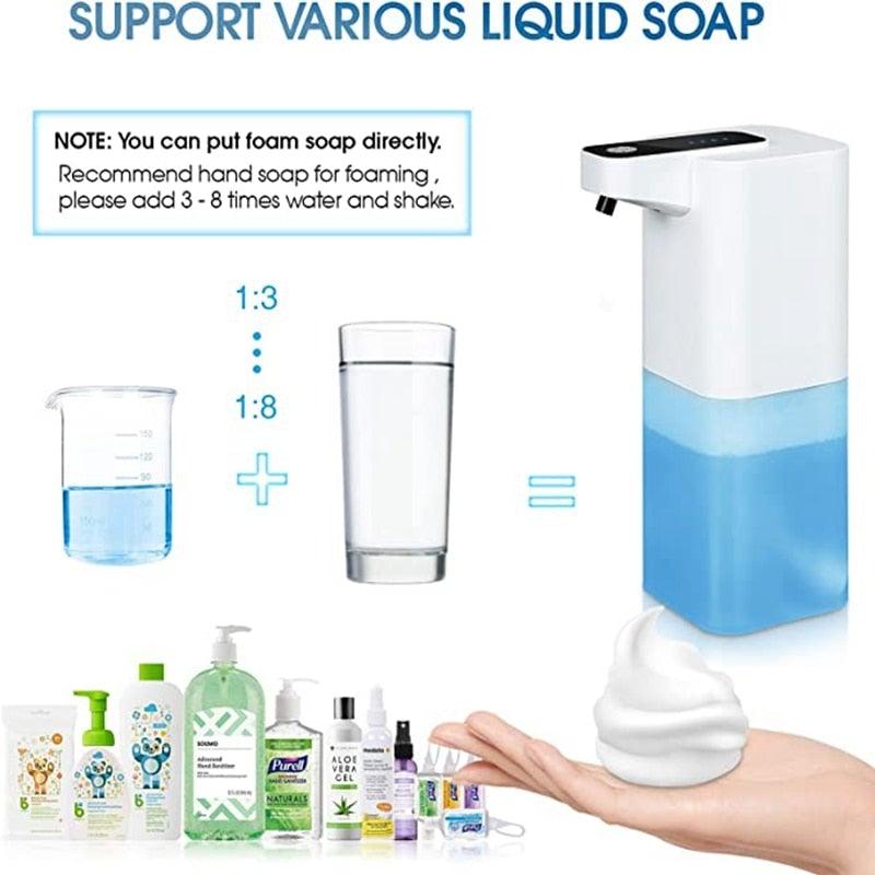 Hand Foam Liquid Soap Dispenser Automatic Soap Dispensers For Bathroom Touchless Dish Soap Dispenser Electric Hand Free Automatic Foaming Hand Soap Dispenser Touchless Soap Dispenser USB Rechargeable Automatic Soap Dispenser For Bathroom Kitchen Stevvex