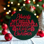 Handcrafted Wooden Christmas Ornaments Set Jingle Bells 12 Colors 3D BandsCo Straps