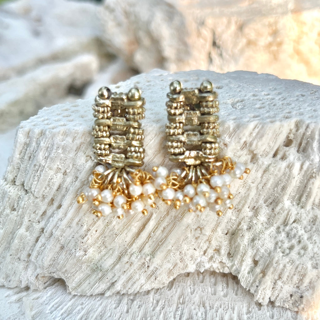 Pearl Cotton Thread Earrings Handcrafted Boho Lightweight Statement Dangle BandsCo Straps