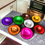 Coconut Rainbow Bowls Handcrafted Gold Leaf Polished Lacquered Eco Serve Bowls BandsCo Straps