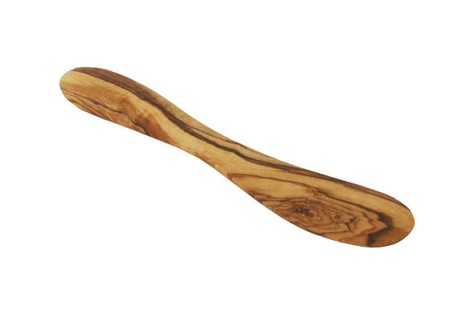 Mediterranean Olive Wood Butter Knife Handcrafted Smooth Single-Piece