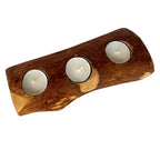 Olive Wood Candle Holder, Handcrafted Mediterranean Wood Tealight Stand BandsCo Straps