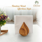 Olive Wood Napkin Holder Handcrafted Mediterranean Wooden Table Decor