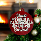 Handcrafted Wooden Christmas Ornaments Set Jingle Bells 12 Colors 3D BandsCo Straps