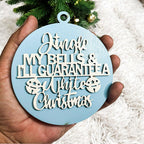 Handcrafted Wooden Christmas Ornaments Set Jingle Bells 12 Colors 3D BandsCo Straps
