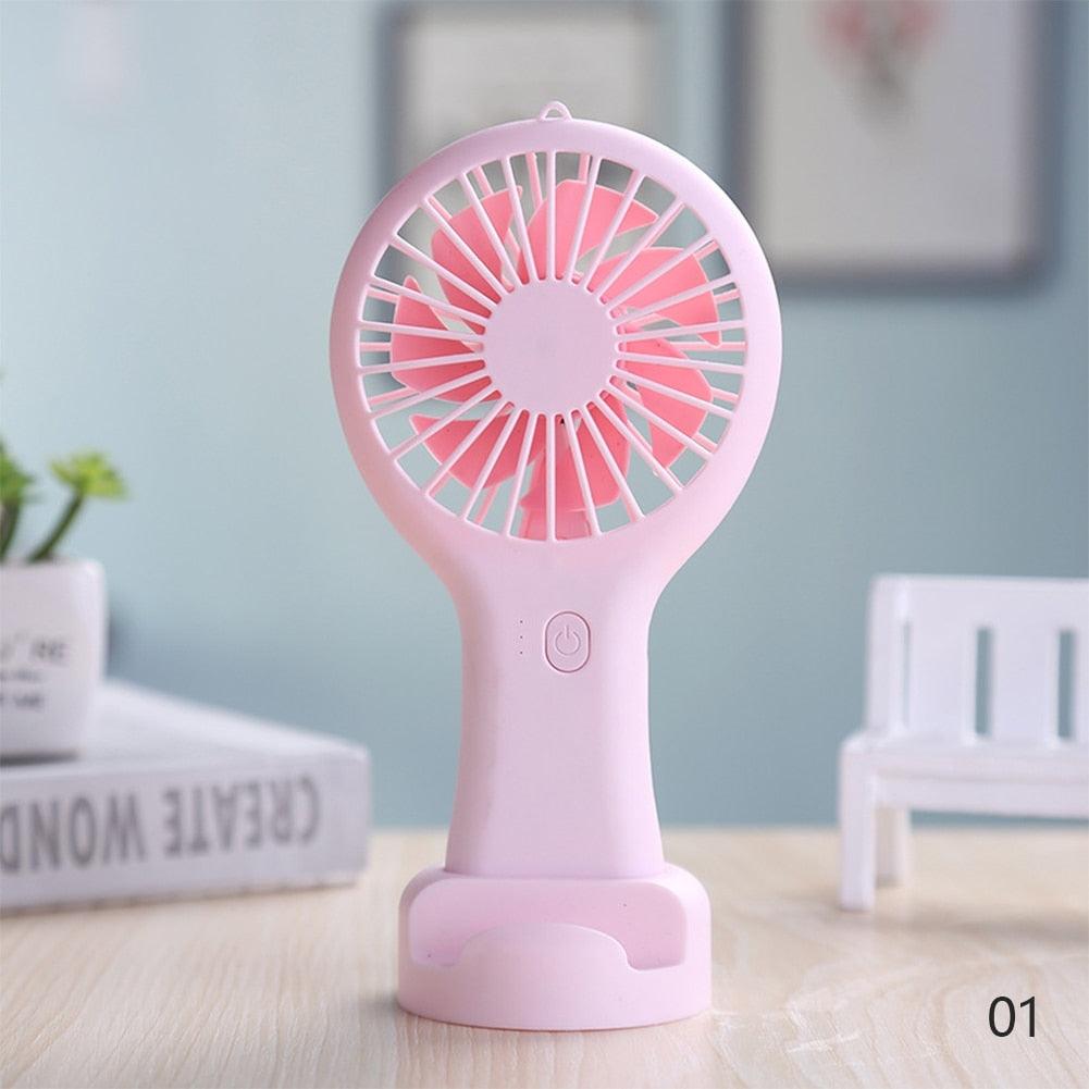 Handheld Small Fan Cooler Portable Small USB Charging Fan Mini Silent Charging Desk Dormitory Office Student Gifts Long Endurance Rechargeable Personal Fan for Kids Girls Women Men Home Office Indoor Outdoor Travel Stevvex