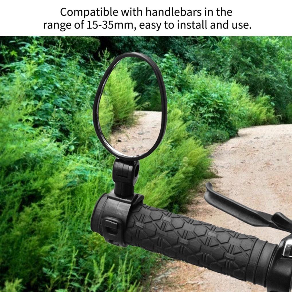 Handlebar Bike Mirror Bicycle Rear view Lens Wide-Angle Safety Mirror Mountain Road Bicycle Wide-Angle Reflector  Rotatable Handlebar Mirror Wide Angle Bicycle Mirror Cycling Rear View Mirror Shockproof Acrylic Convex Mirror Safe Rearview Mirror Stevvex