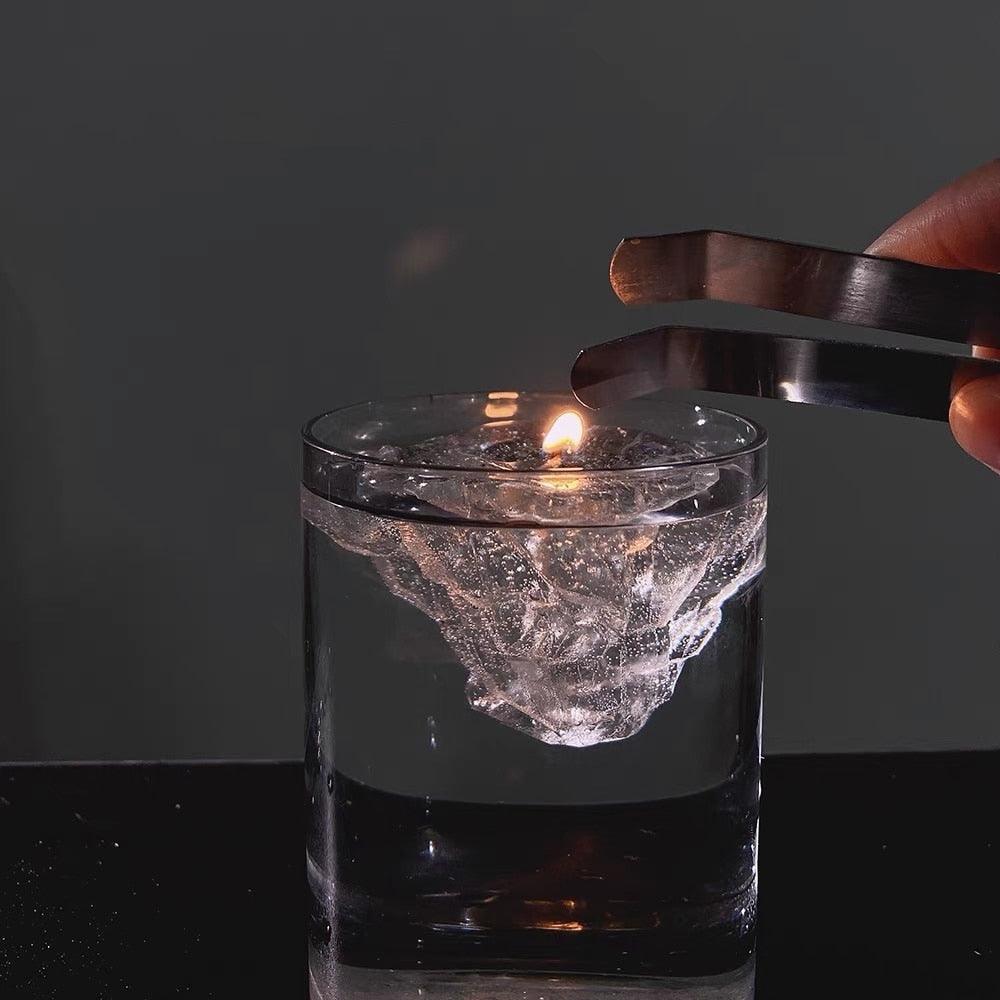 Handmade 3D Iceberg Candle With Candle Wick Jelly Wax Candle Floating Candle Elegant Transparent Iceberg Shape Romantic Party Candles Cute New Design Trendy Home Decor Table Decor Iceberg Shape Candles Stevvex