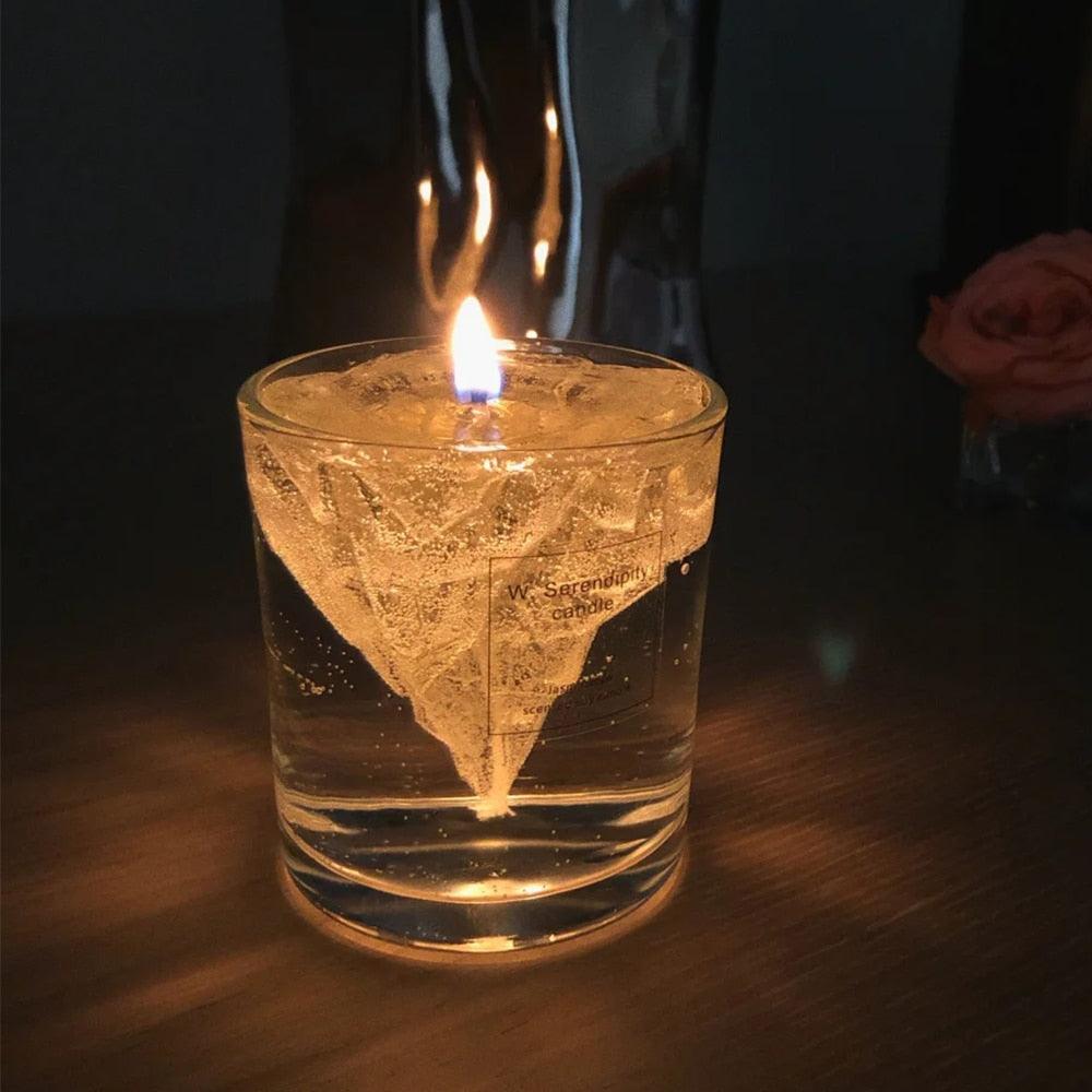 Handmade 3D Iceberg Candle With Candle Wick Jelly Wax Candle Floating Candle Elegant Transparent Iceberg Shape Romantic Party Candles Cute New Design Trendy Home Decor Table Decor Iceberg Shape Candles Stevvex