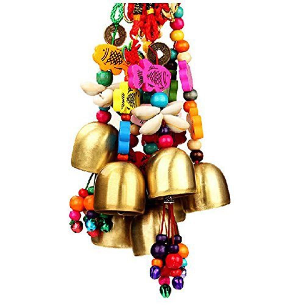 Handmade Copper Wind Chimes Hanging Ethnic Wind Bronze Bell Wood Fish Pendant Mobile Wind Chime Home Garden Outdoor Living Decoration Wind Bells Handmade Pendants For Birthday Gift & Home Decors Stevvex