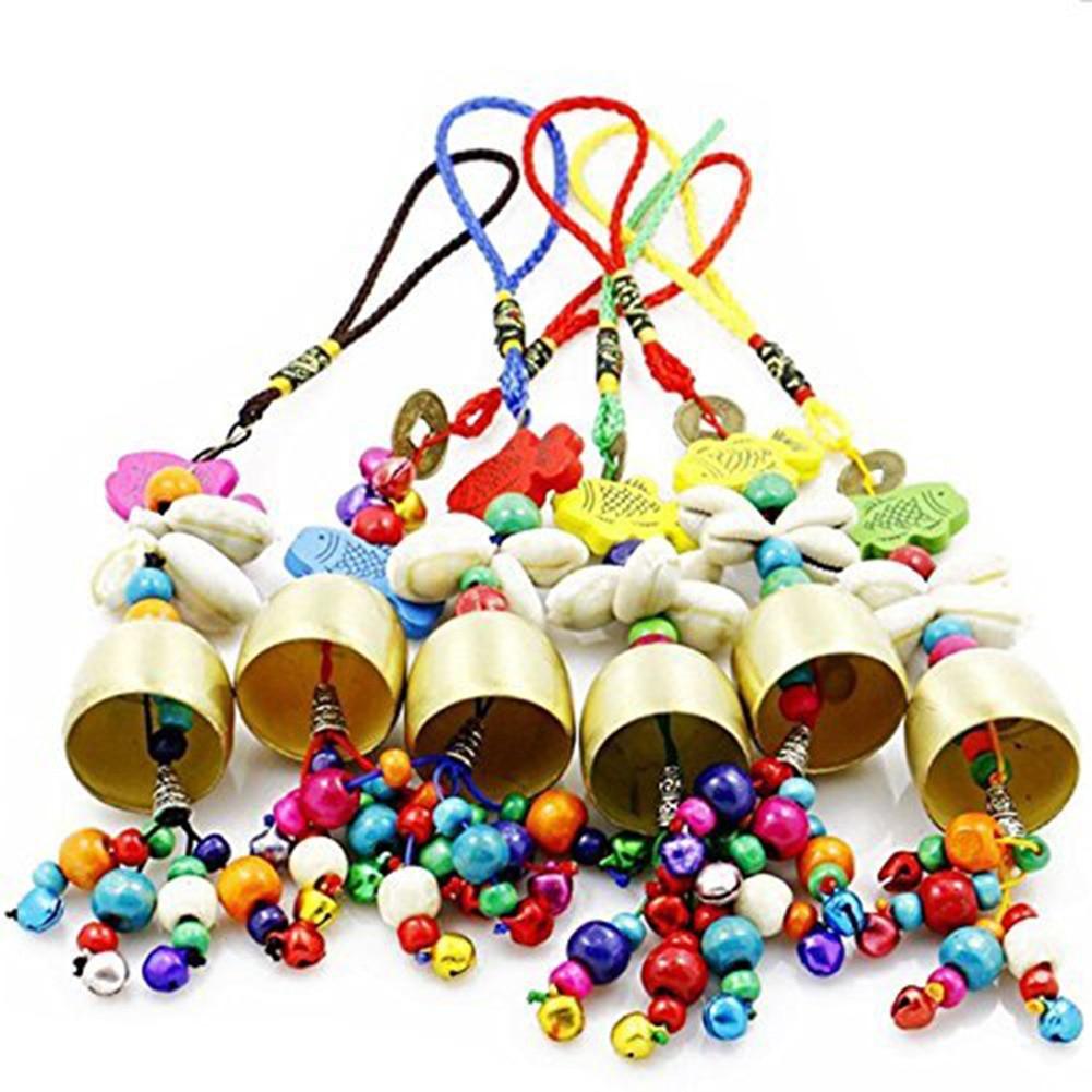Handmade Copper Wind Chimes Hanging Ethnic Wind Bronze Bell Wood Fish Pendant Mobile Wind Chime Home Garden Outdoor Living Decoration Wind Bells Handmade Pendants For Birthday Gift & Home Decors Stevvex