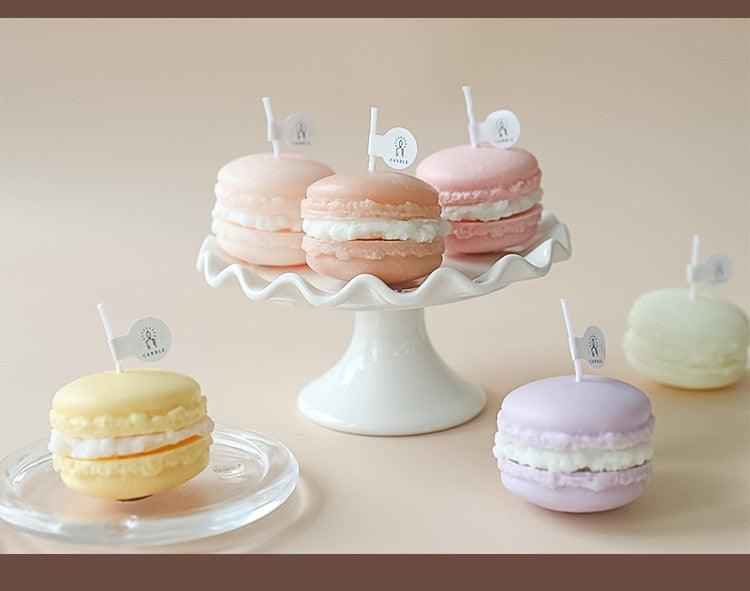 Handmade Lovely Macaron Candle Macaron Candles Scented Candle Cute Handmade Aromatherapy Candles Gifts For Women Home Decor Candle Scented Candles Aromatherapy Wedding Home Decoration Scented Candles INS Shooting Props Stevvex