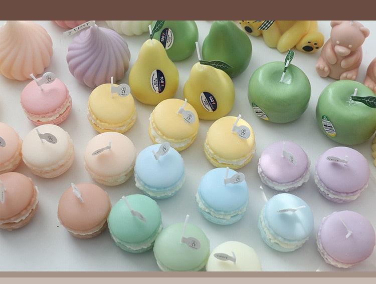 Handmade Lovely Macaron Candle Macaron Candles Scented Candle Cute Handmade Aromatherapy Candles Gifts For Women Home Decor Candle Scented Candles Aromatherapy Wedding Home Decoration Scented Candles INS Shooting Props Stevvex