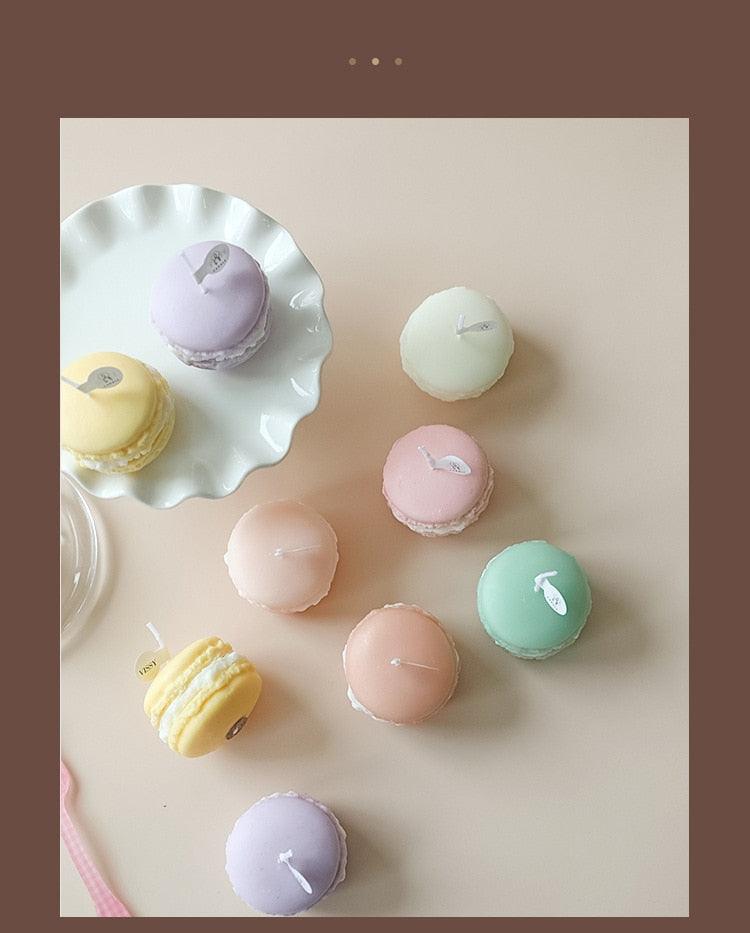 Handmade Lovely Macaron Candle Macaron Candles Scented Candle Cute Handmade Aromatherapy Candles Gifts For Women Home Decor Candle Scented Candles Aromatherapy Wedding Home Decoration Scented Candles INS Shooting Props Stevvex