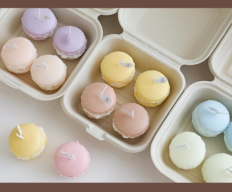 Handmade Lovely Macaron Candle Macaron Candles Scented Candle Cute Handmade Aromatherapy Candles Gifts For Women Home Decor Candle Scented Candles Aromatherapy Wedding Home Decoration Scented Candles INS Shooting Props Stevvex