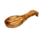 Olive Wood Spoon Rest Handmade Mediterranean Kitchen Countertop Utensil Holder BandsCo Straps