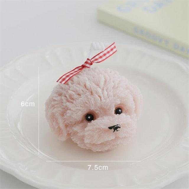Handmade Scented Candles Creative Teddy Dog Candles Cute Bear Birthday Candles Bear Shaped Cool Candles Scented Funky Candles Aesthetic Candles Birthday Cake Decoration Cake Topper Decor For Baby ShoweAromatherapy Teddy Bear Shape Candle Gift Stevvex