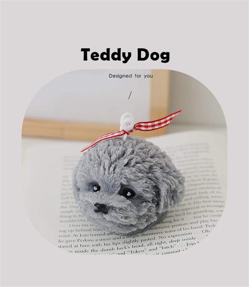 Handmade Scented Candles Creative Teddy Dog Candles Cute Bear Birthday Candles Bear Shaped Cool Candles Scented Funky Candles Aesthetic Candles Birthday Cake Decoration Cake Topper Decor For Baby ShoweAromatherapy Teddy Bear Shape Candle Gift Stevvex